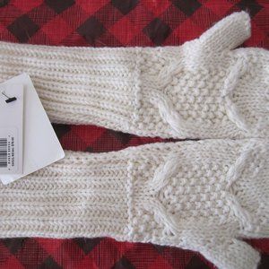 New Joie Lynlee Wool Acrylic Alpaca Ivory Fingerless gloves